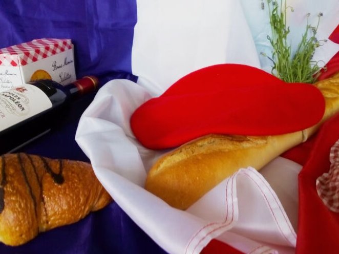 Baguette, Wein und Croissant